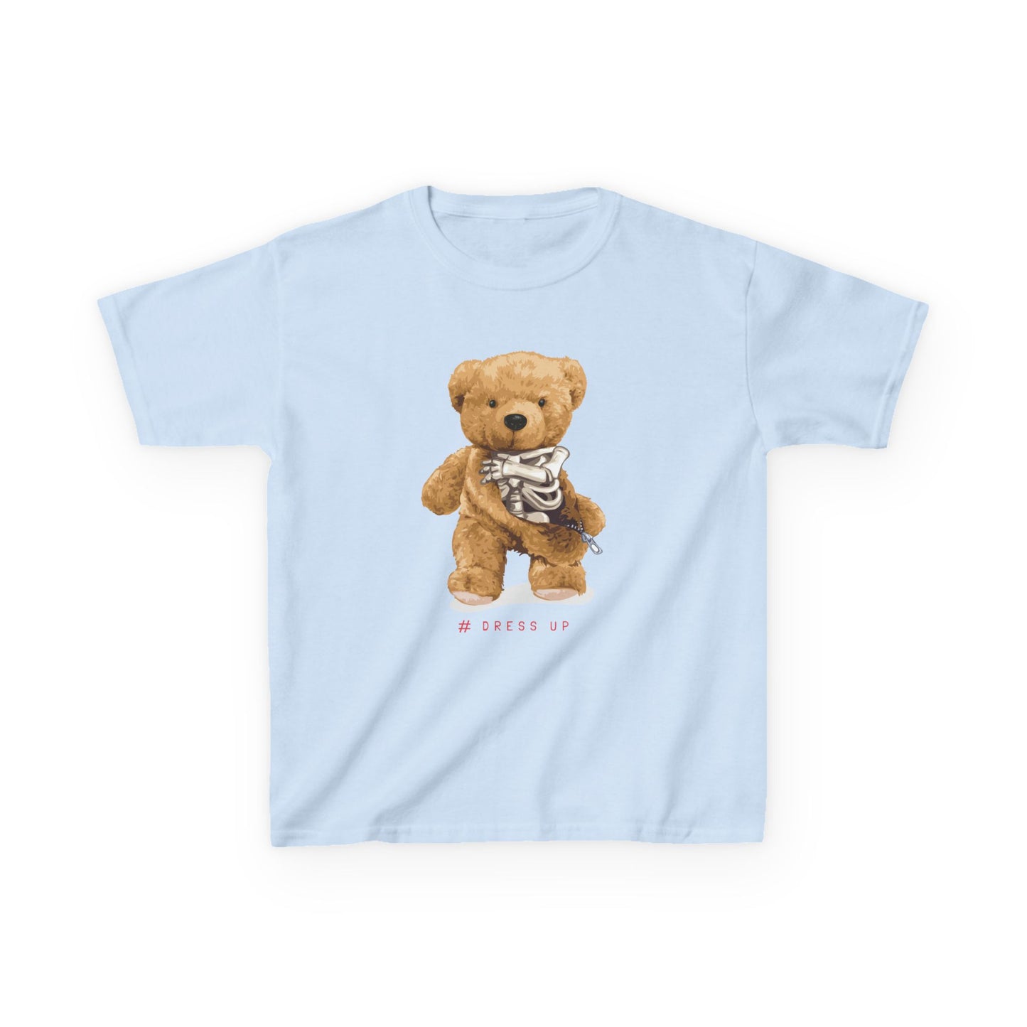 Cute Teddy Bear Kids Tee, Kids Cotton T-Shirt, Fun Graphic Tee, Childrens Holiday Gift, Soft Casual Wear Light Blue