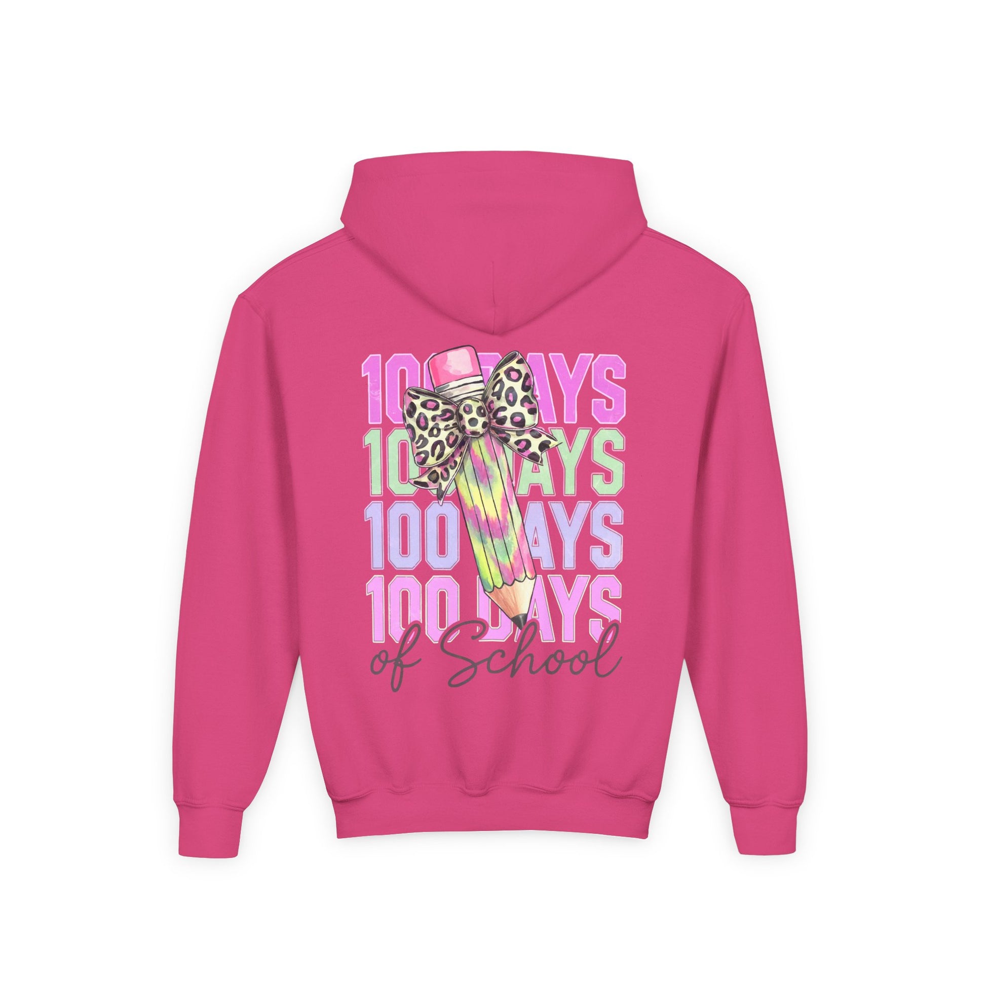 100 Days of School Youth Hoodie - Bright Fun Sweatshirt, School Celebration Gift, Kids Apparel, Learning Milestone, Back to School