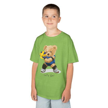 Kids Volleyball Bear Tee | Cute Animal T-Shirt, Sports Apparel, Gift for Kids, Birthday Present, Summer Outfit Lime