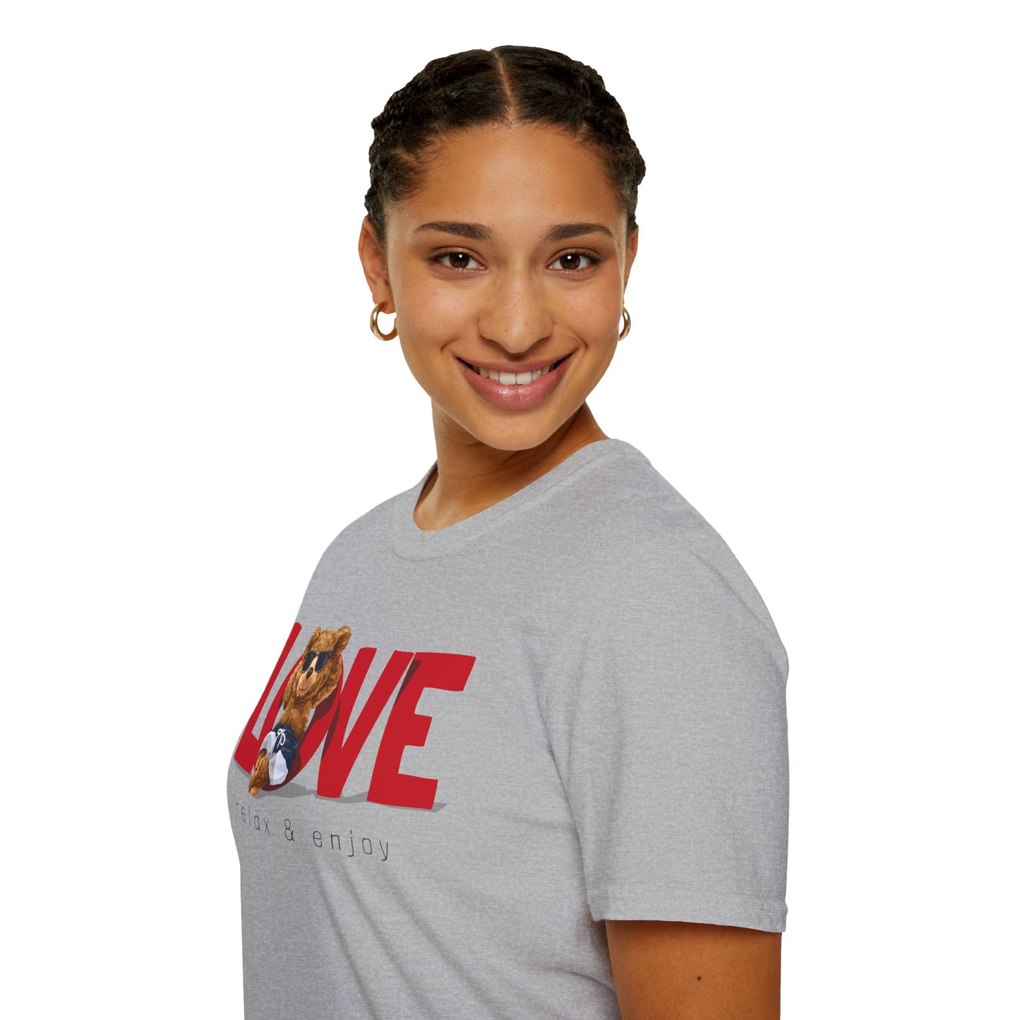 Love Bear Unisex Softstyle T-Shirt | Cute Casual Tee, Gift for Him/Her, Valentine’s Day, Birthday, Everyday Wear