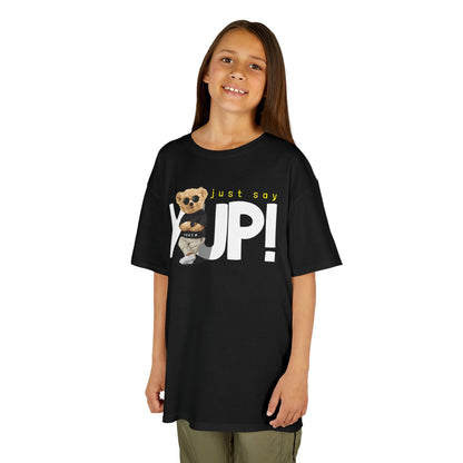 Kids Bear Graphic Tee, Just Say Yup! T-Shirt, Cute Children's Shirt, Perfect Gift for Kids, Fun Playwear, Birthday Gift