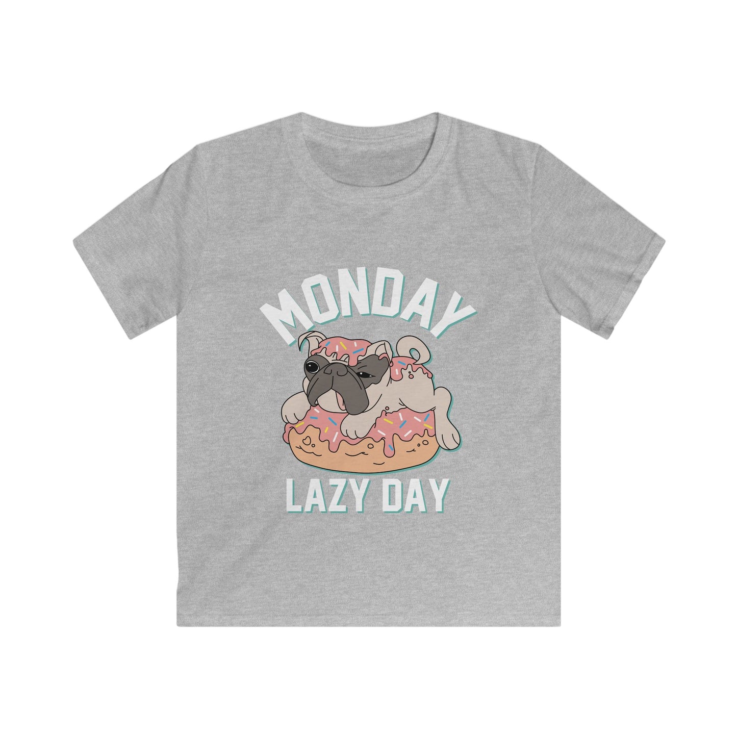 Kids Doughnut Fun Tee, Cute Kids T-Shirt, Monday Vibes Tee, Lazy Day Apparel, Fun Gift for Kids M Sport Grey