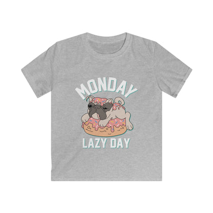 Kids Doughnut Fun Tee, Cute Kids T-Shirt, Monday Vibes Tee, Lazy Day Apparel, Fun Gift for Kids M Sport Grey