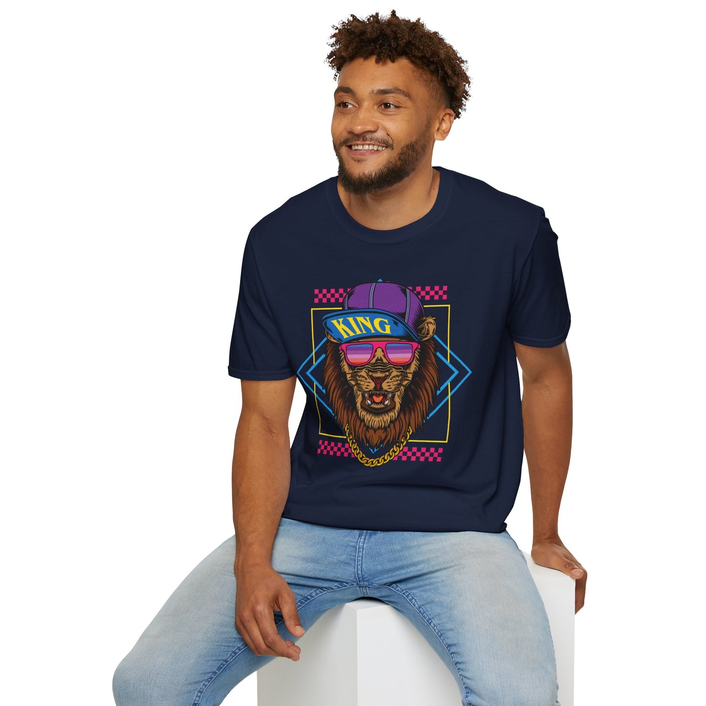 King Lion Graphic T-Shirt, Unisex Tee, Casual Wear, Gift for Animal Lovers, Streetwear, Festival Fashion