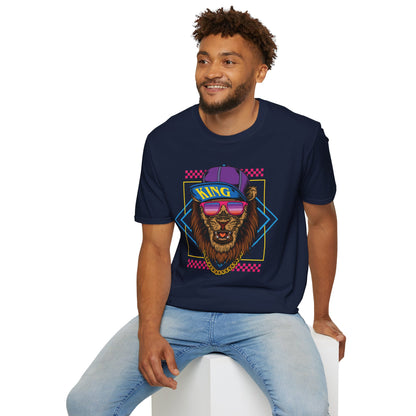 King Lion Graphic T-Shirt, Unisex Tee, Casual Wear, Gift for Animal Lovers, Streetwear, Festival Fashion