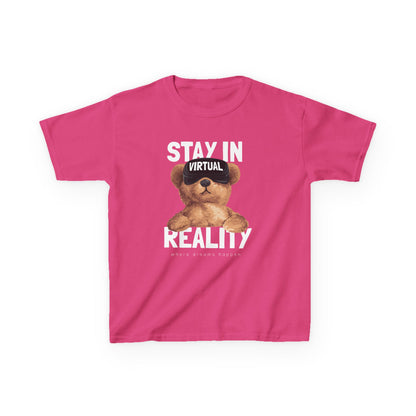 Virtual Teddy Bear Kids Tee, Fun T-Shirt for Kids, Gift for Boys and Girls, Cute Animal Shirt, Birthday Gift, Playful Style Heliconia