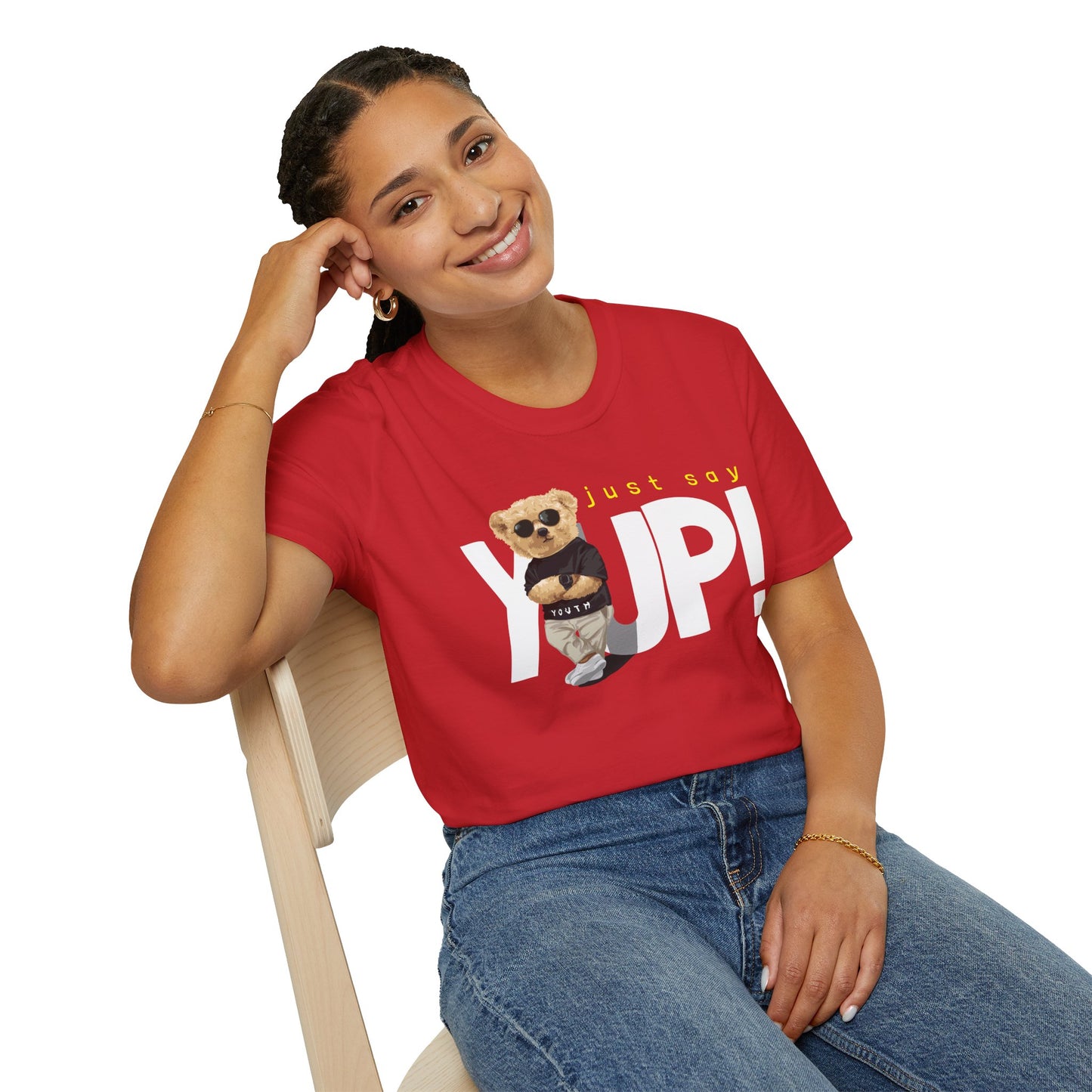 Unisex Casual Graphic Tee - Just Say YUP! Trendy T-Shirt for Everyday Wear, Gift for Friends, Fun Summer Fashion, Pop Culture Style