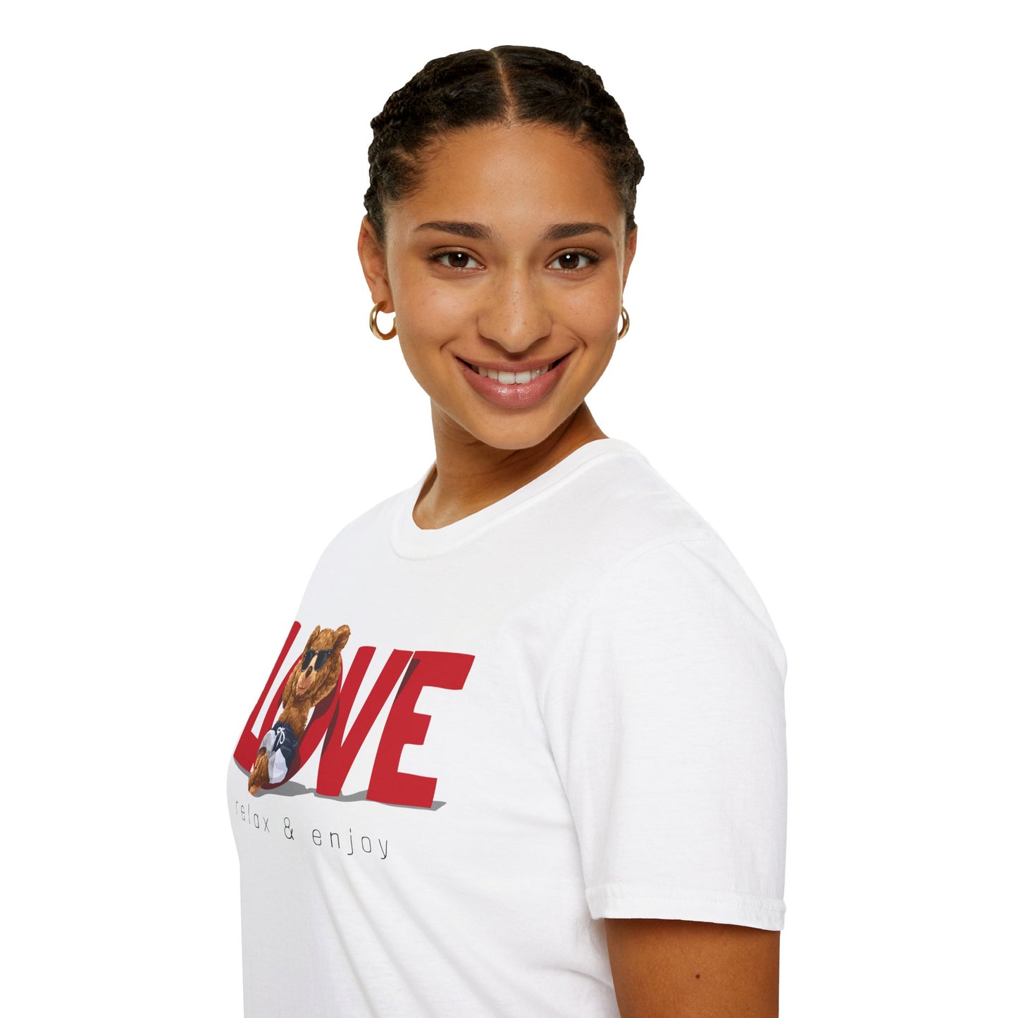 Love Bear Unisex Softstyle T-Shirt | Cute Casual Tee, Gift for Him/Her, Valentine’s Day, Birthday, Everyday Wear