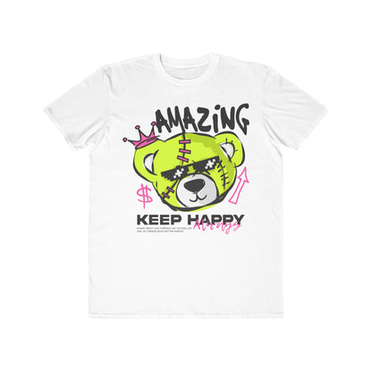 Amazing Keep Happy Urban Wear For Men, Trendy Graphic T-Shirt, Casual Wear, Gift for Him, Fun Summer Apparel White
