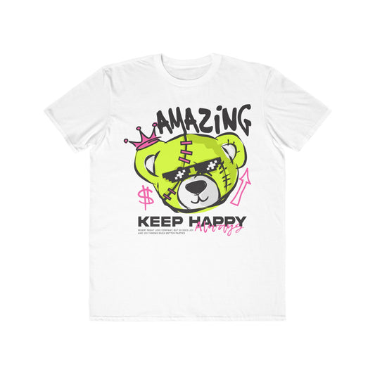 Amazing Keep Happy Urban Wear For Men, Trendy Graphic T-Shirt, Casual Wear, Gift for Him, Fun Summer Apparel White