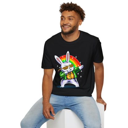 Rainbow Rabbit Cool Vibes Unisex T-Shirt, Fun Gift for Animal Lovers, Perfect for Parties, Birthdays, and Everyday Wear