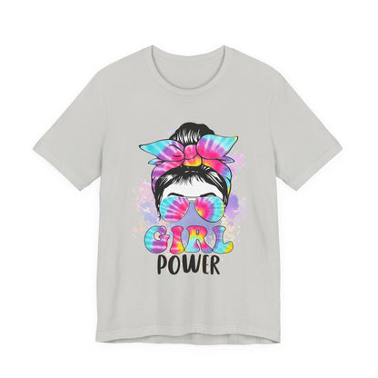 Empowering Girl Power Tee, Unisex T-Shirt for Girls, Feminist Apparel, Gift for Her, Cute Summer Top, Casual Statement Shirt Silver