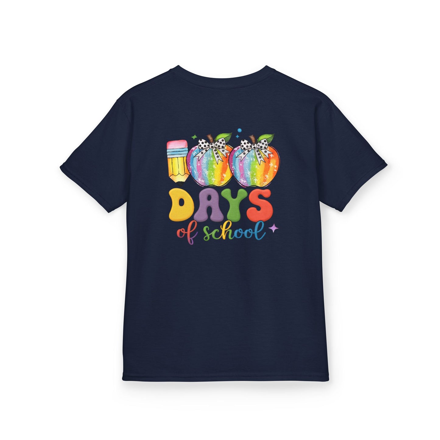 Colorful 100 Days of School Kids Tee, Fun T-Shirt, Back to School, Teacher Gift, Rainbow Design, Kid's Clothing