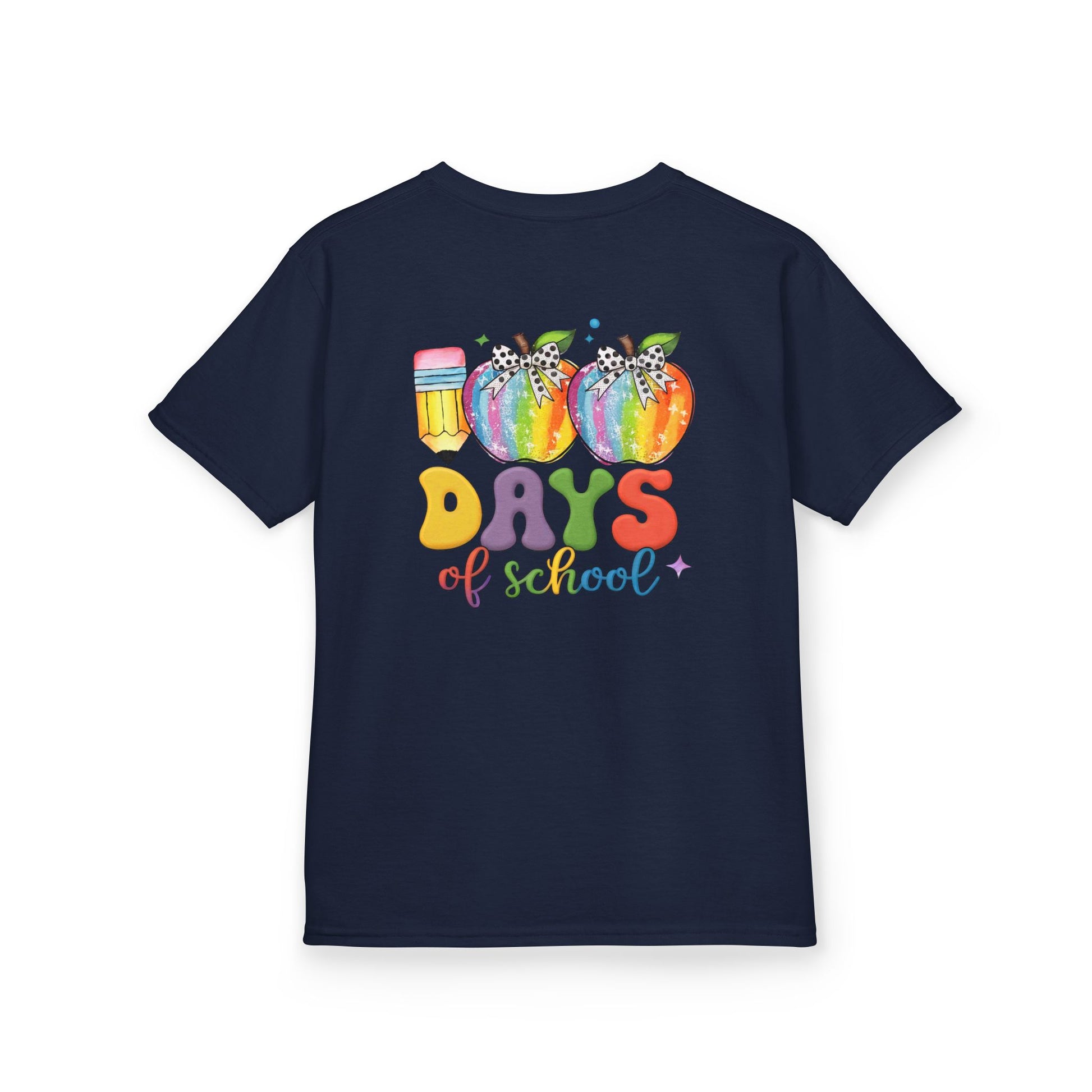 Colorful 100 Days of School Kids Tee, Fun T-Shirt, Back to School, Teacher Gift, Rainbow Design, Kid's Clothing