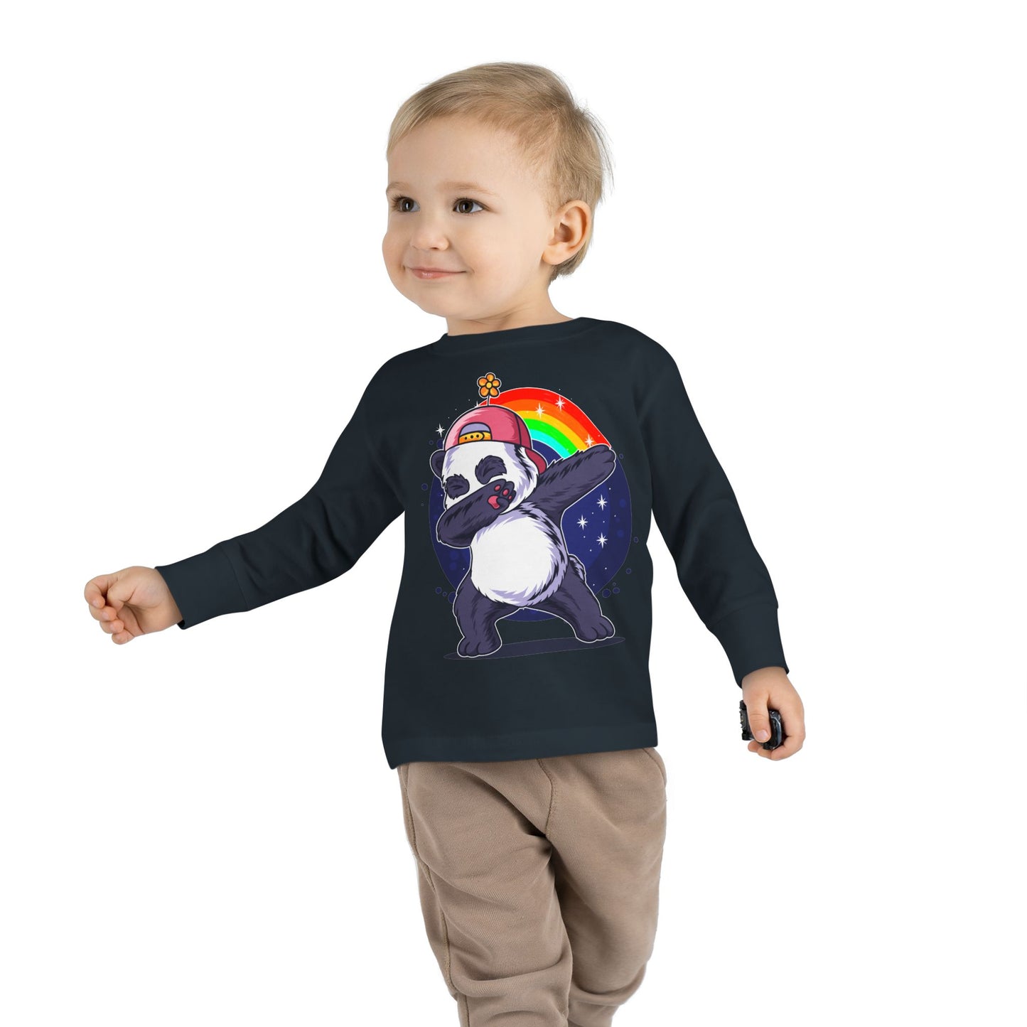 Adorable Panda Long Sleeve Tee for Toddlers - Cute, Funny, Stylish, Comfortable, Perfect for Playtime or Gifts
