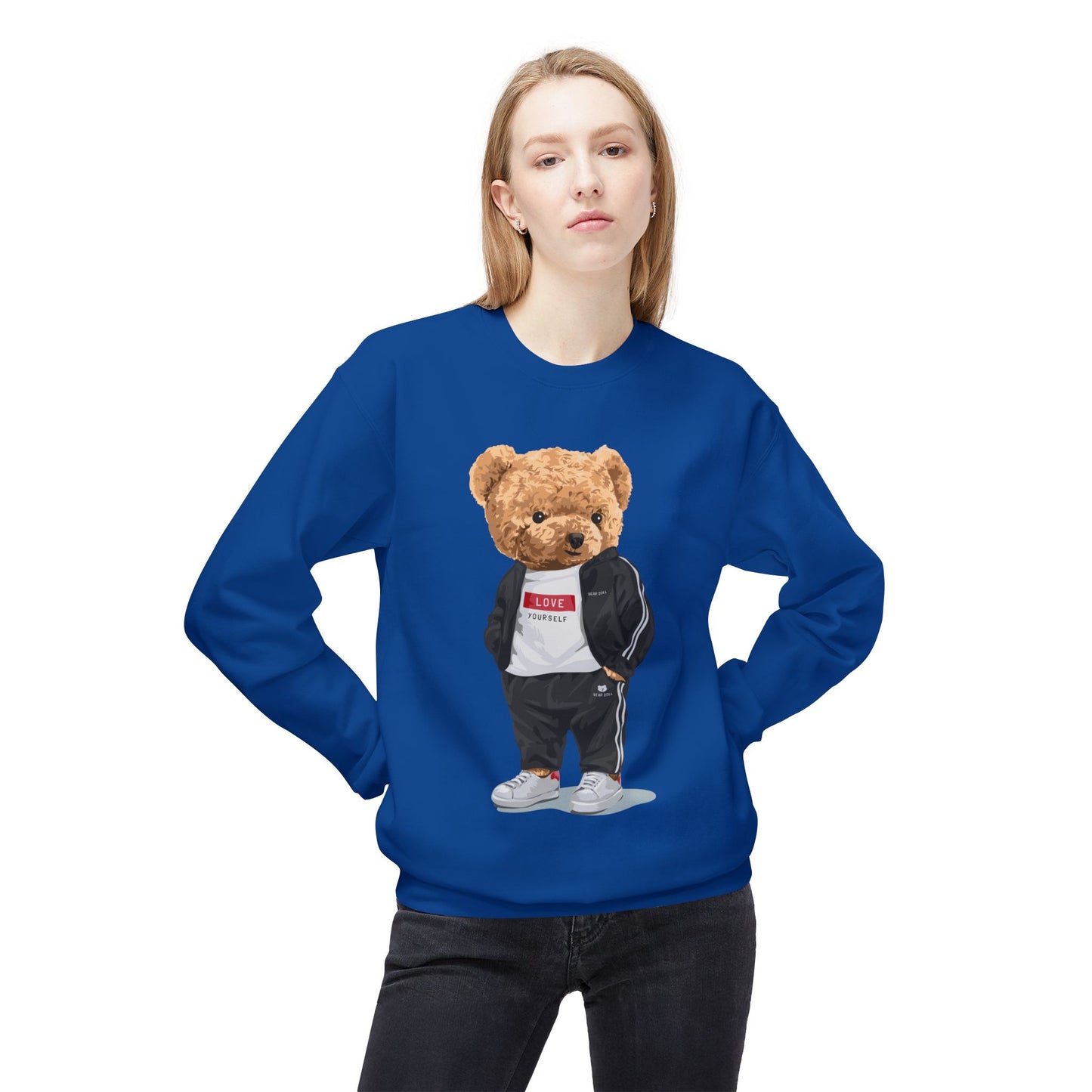 Teddy Bear Sweatshirt - Perfect for Teens, Gifts, Casual Wear, Winter Essentials, Cute Graphic Apparel