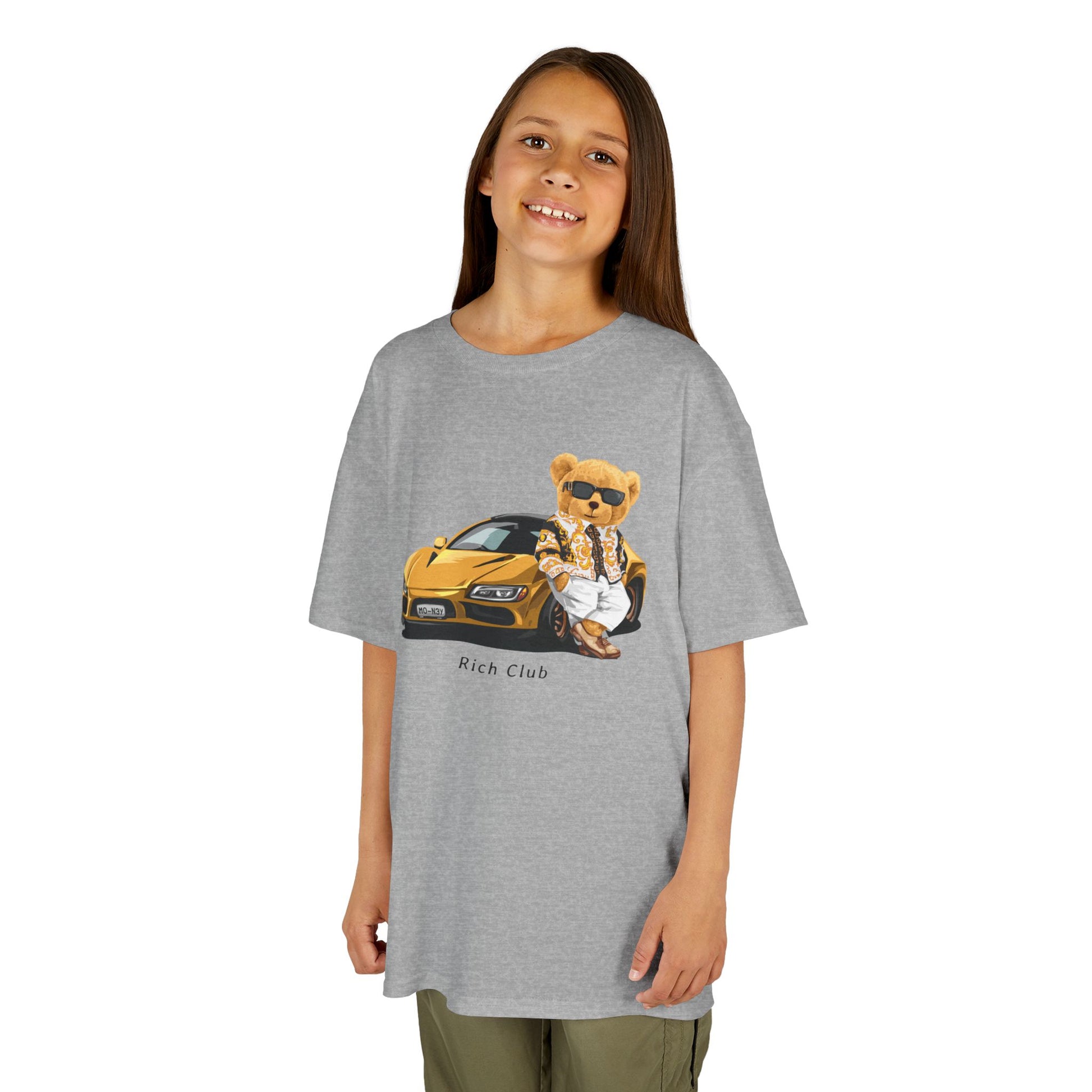 Cool Cartoon Bear Kids Tee, Fun Gift for Birthdays, Car Lovers T-Shirt, Playful Kid's Clothing, Perfect for Casual Days, Summer Fun