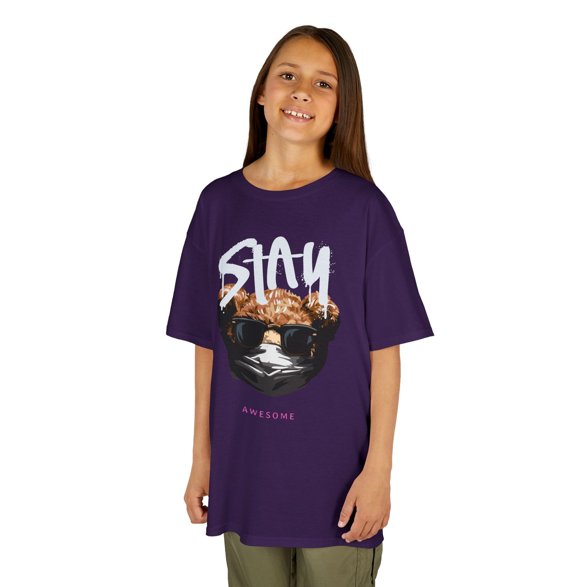 Kids Cool Graphic Tee - Stay Awesome Tee, Birthday Gift, Trendy Kids Apparel, Fun Graphic Top, Summer Style, Unique Gift for Kids