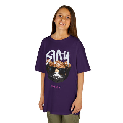 Kids Cool Graphic Tee - Stay Awesome Tee, Birthday Gift, Trendy Kids Apparel, Fun Graphic Top, Summer Style, Unique Gift for Kids