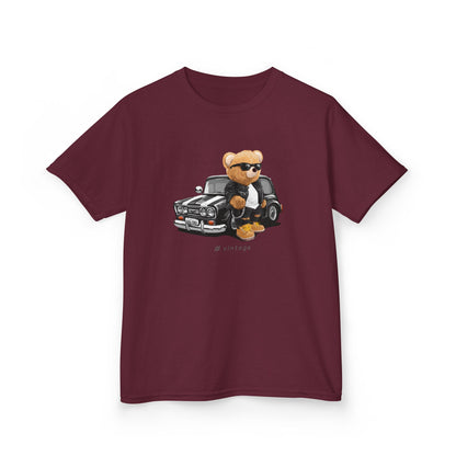 Cool Bear Kid's Tee, Funky Kids Shirt, Fun Summer Tee, Toddler Fashion, Gift for Kids Birthday Maroon