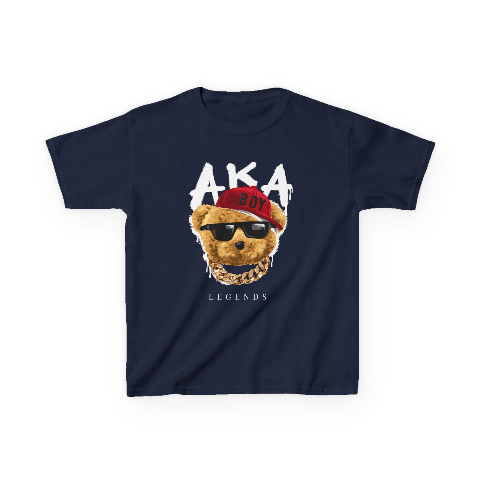 Fun Trendy Kids Tee, Cool Kid Shirt, Bear Graphic Tee, Gift for Boys, Casual Everyday Wear Navy