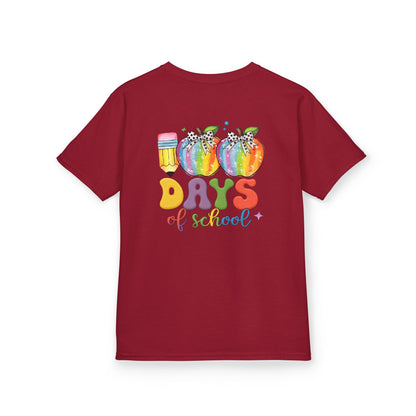 Colorful 100 Days of School Kids Tee, Fun T-Shirt, Back to School, Teacher Gift, Rainbow Design, Kid's Clothing