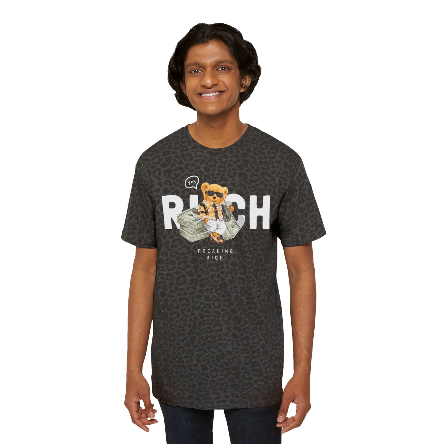 Wildly Rich - Men's Fine Jersey Tee, Unique Graphic T-Shirt for Men, Cool Animal Print Tee, Fashionable Casual Wear, Gift for Him