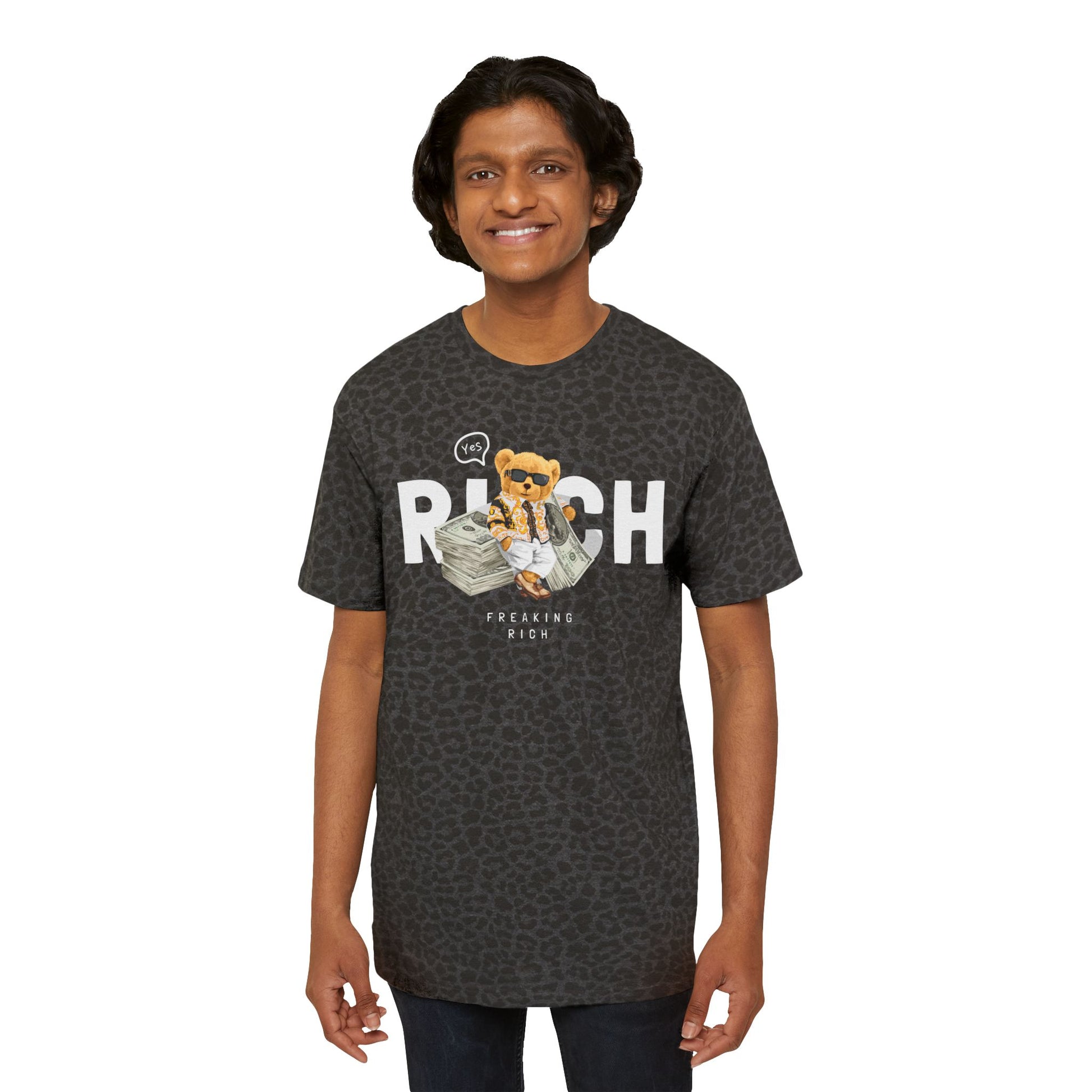 Wildly Rich - Men's Fine Jersey Tee, Unique Graphic T-Shirt for Men, Cool Animal Print Tee, Fashionable Casual Wear, Gift for Him
