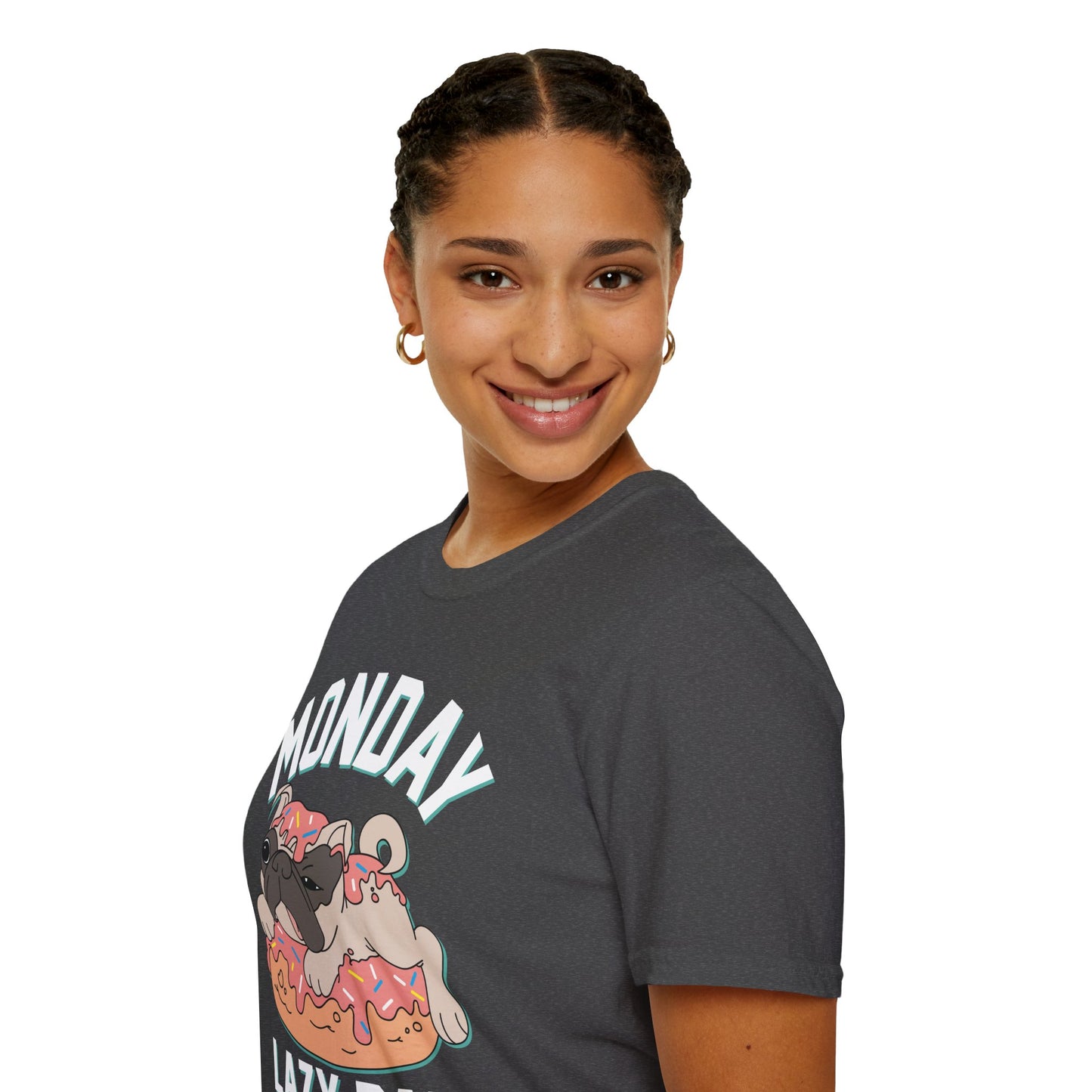 Cozy Cartoon Tee: Perfect for Lazy Days & Dog Lovers, Unisex Softstyle T-Shirt, Relaxed Fit, Casual Shirt, Cute Dog Design, Everyday Wear