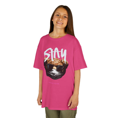 Kids Cool Graphic Tee - Stay Awesome Tee, Birthday Gift, Trendy Kids Apparel, Fun Graphic Top, Summer Style, Unique Gift for Kids