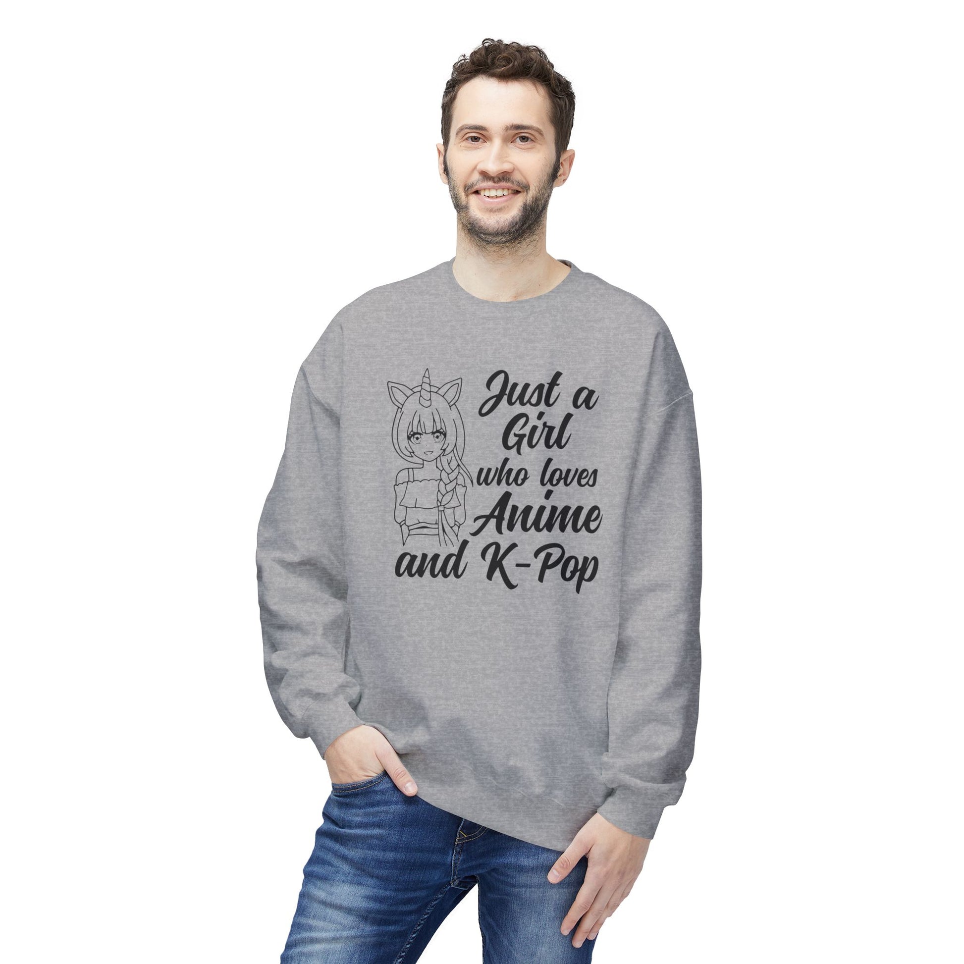 Anime & K-Pop Crewneck Sweatshirt, Cozy Gift for Fans, Cute Fashion for Anime Lovers, Perfect for Casual Outfits, Birthday & Holiday Gift