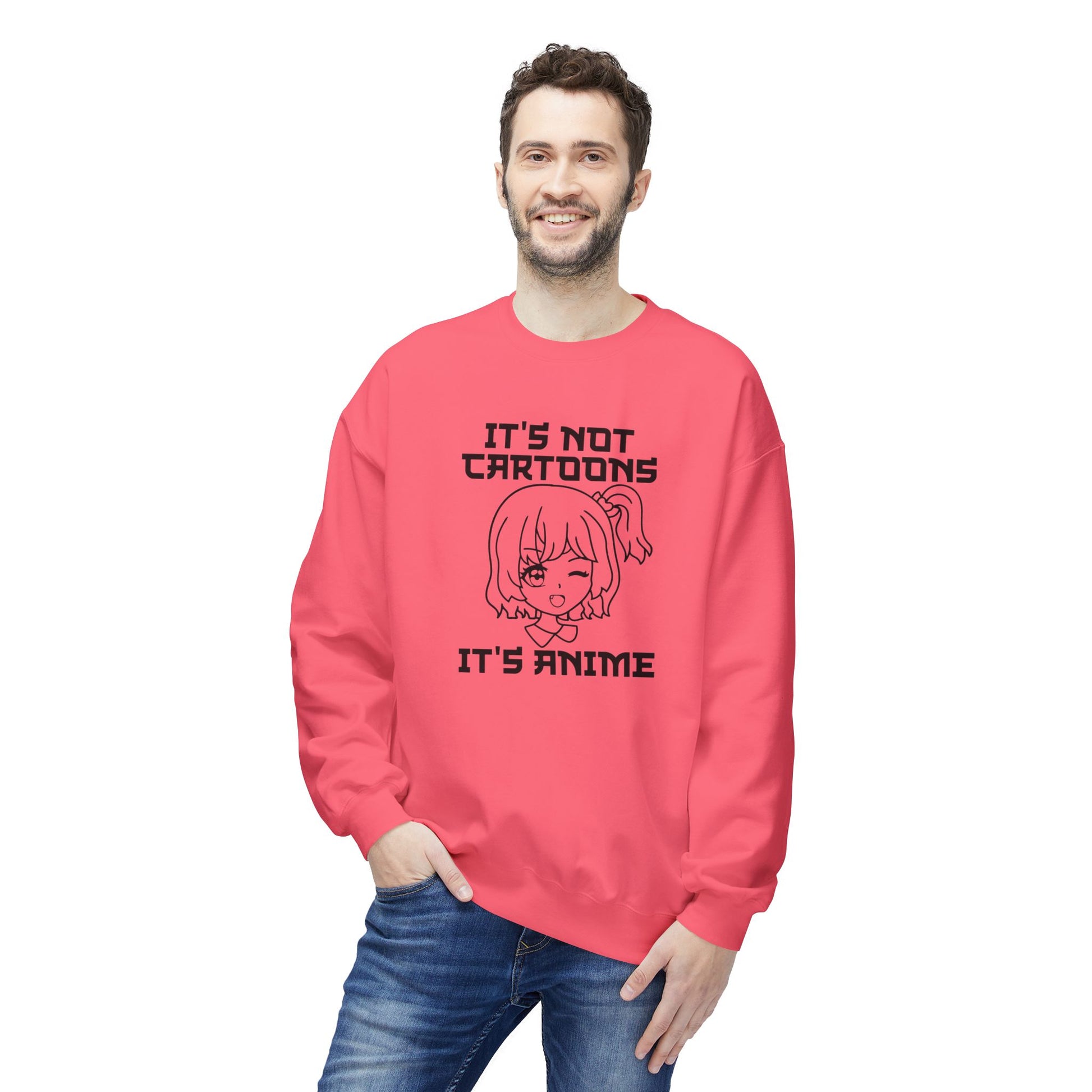 Anime Sweatshirt - It's Not Cartoons, Gift for Anime Fans, Casual Wear, Cozy Hoodie Alternative, Perfect for Conventions