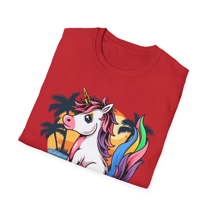 Skateboarding Unicorn T-Shirt, Cute Graphic Tee for Teens, Fun Summer Wear, Gifts for Unicorn Lovers, Beach Day Outfit