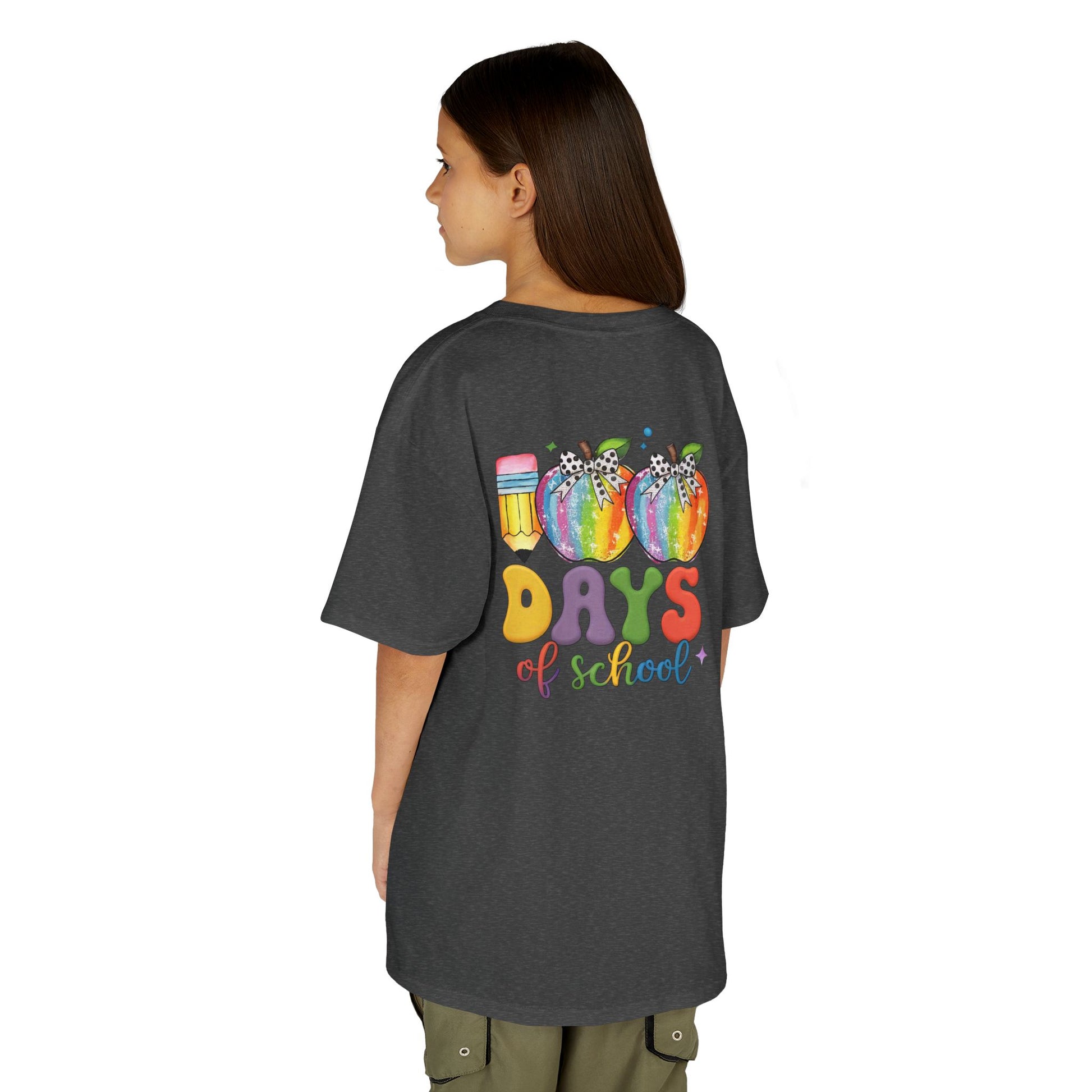 Colorful 100 Days of School Kids Tee, Fun T-Shirt, Back to School, Teacher Gift, Rainbow Design, Kid's Clothing