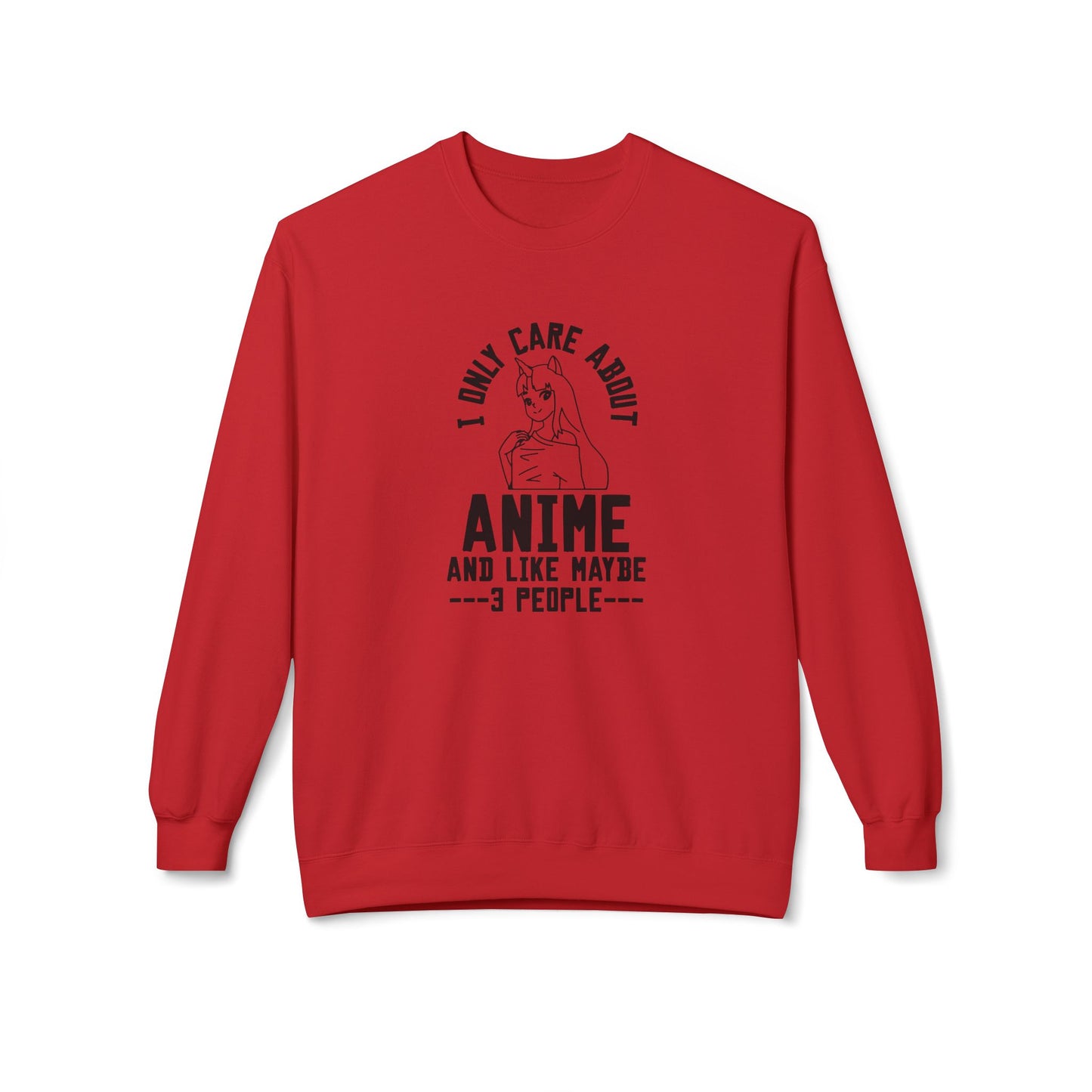 Anime Lover Crewneck Sweatshirt - Perfect for Gift, Casual Wear, Cosplay, Anime Events, Pop Culture Enthusiasts Red