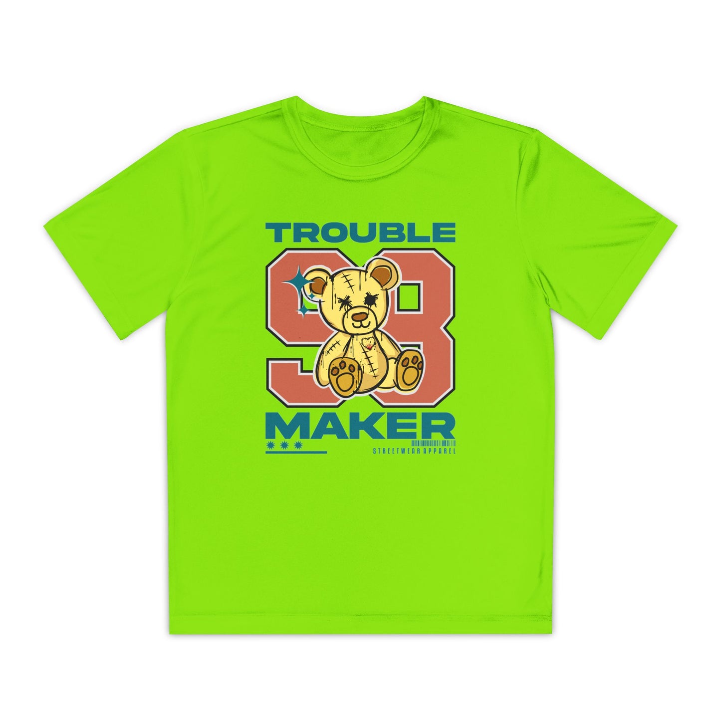 Youth Trouble Maker Tee - Fun Kids Fashion, Cute T-Shirt for Boys & Girls, Perfect for Birthdays & Playdates, Great Gift Lime Shock