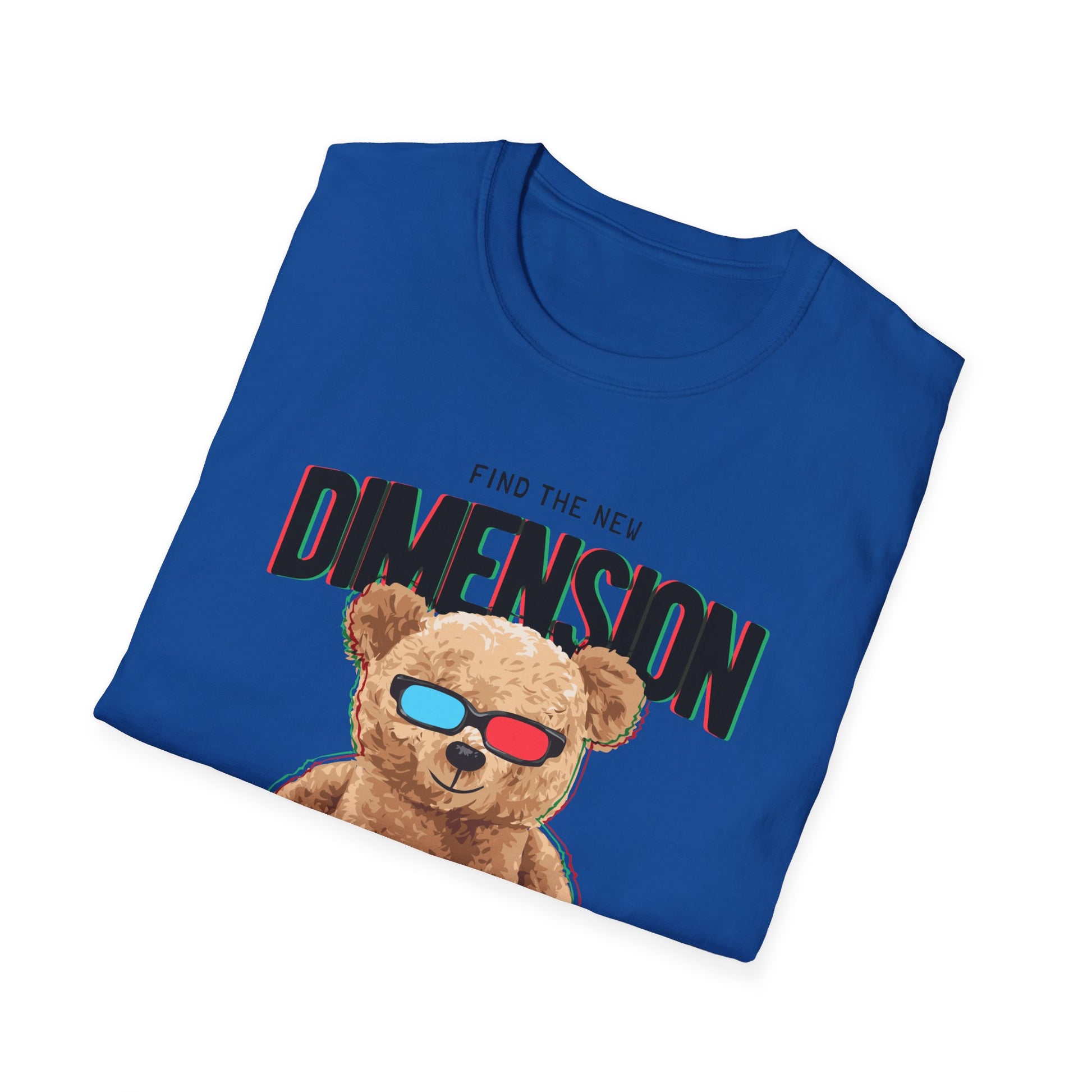 3D Teddy Bear Graphic Unisex Softstyle T-Shirt | Fun Casual Wear, Gift for Teens, Cute Outfit for Movie Night, Gift for Birthdays