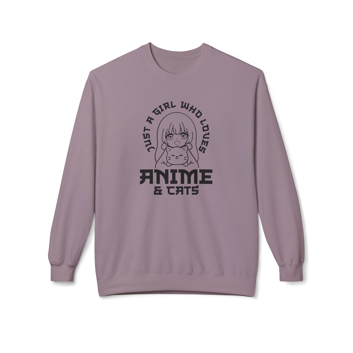 Anime & Cats Crewneck Sweatshirt, Cozy Gift for Anime Lovers, Cat Lover Apparel, Cute Anime Sweatshirt, Perfect for Casual Days Paragon