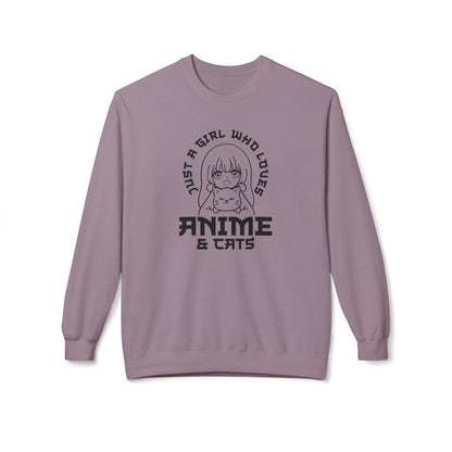 Anime & Cats Crewneck Sweatshirt, Cozy Gift for Anime Lovers, Cat Lover Apparel, Cute Anime Sweatshirt, Perfect for Casual Days Paragon