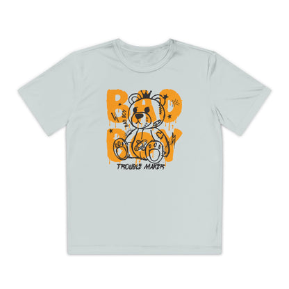 Youth Spirit Graphic Tee with Playful Bear Design, Fun Kids Shirt, Trendy Youth Apparel, Toddler Sportswear, Unique Birthday Gift Silver