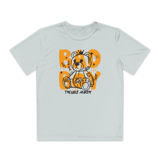 Youth Spirit Graphic Tee with Playful Bear Design, Fun Kids Shirt, Trendy Youth Apparel, Toddler Sportswear, Unique Birthday Gift Silver