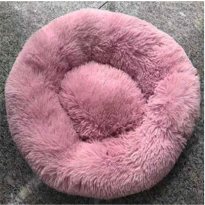 Round Long Hairy Autumn And Winter Nest Pad Cat Mattress Rice pink