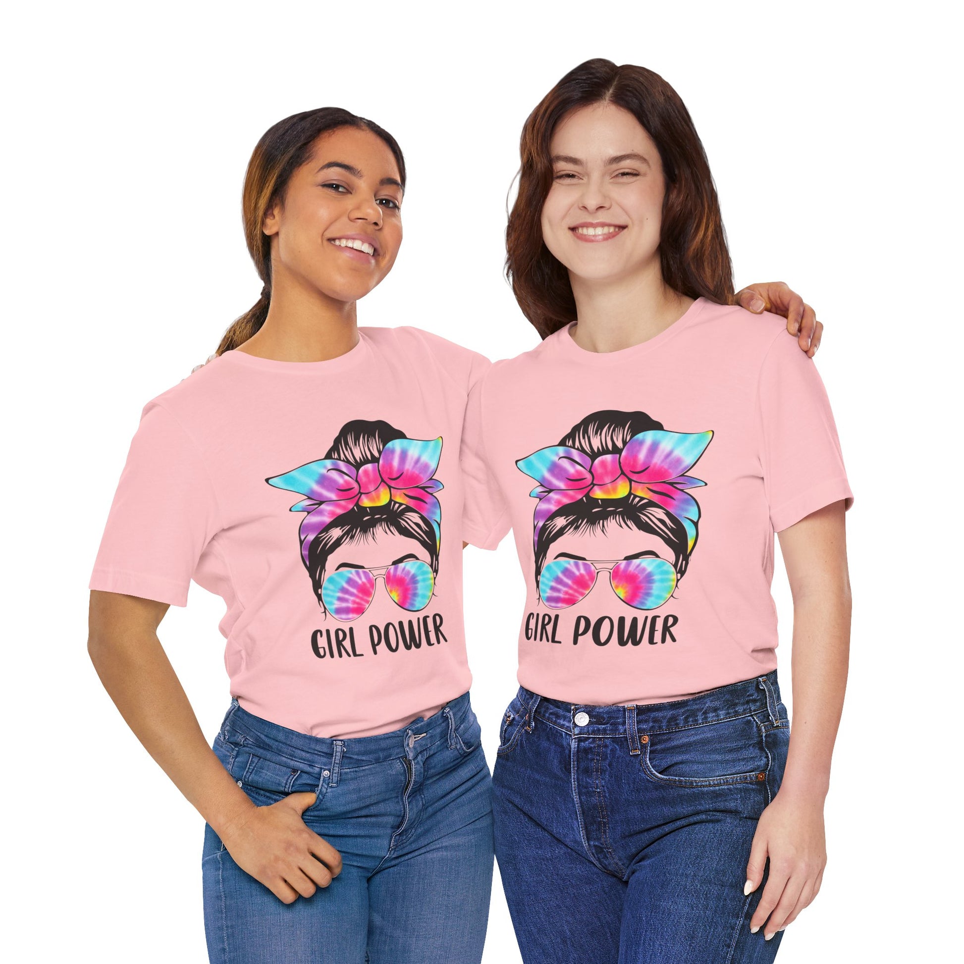 Girl Power Tie-Dye Tee, Unisex Short Sleeve Shirt, Feminist Apparel, Gift for Her, Casual Everyday Wear, Birthday Present