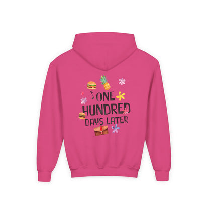 One Hundred Days Later Youth Hoodie, Fun Sweater for Kids, Cozy Gift for Birthdays, Celebrations, and Comfy Days