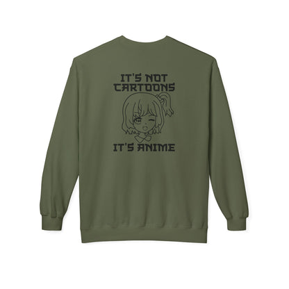 Anime Sweatshirt - It's Not Cartoons, Gift for Anime Fans, Casual Wear, Cozy Hoodie Alternative, Perfect for Conventions