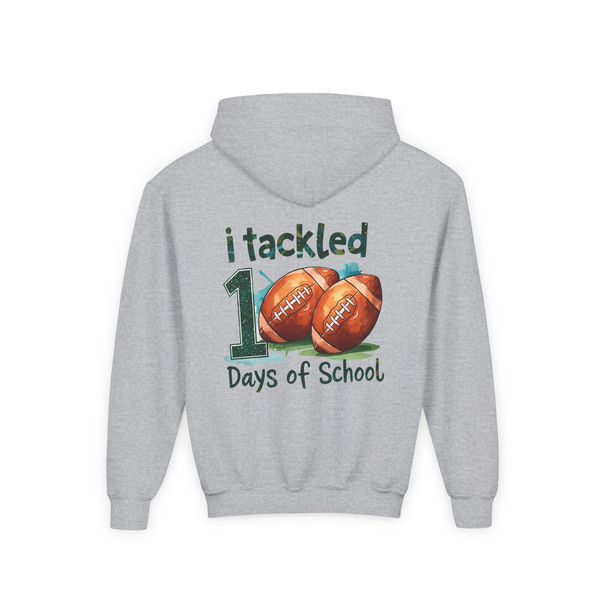 Youth Football Event Hoodie, 100 Days of School Sweatshirt, Back to School Gift, Student Motivation, Sports Lover Apparel