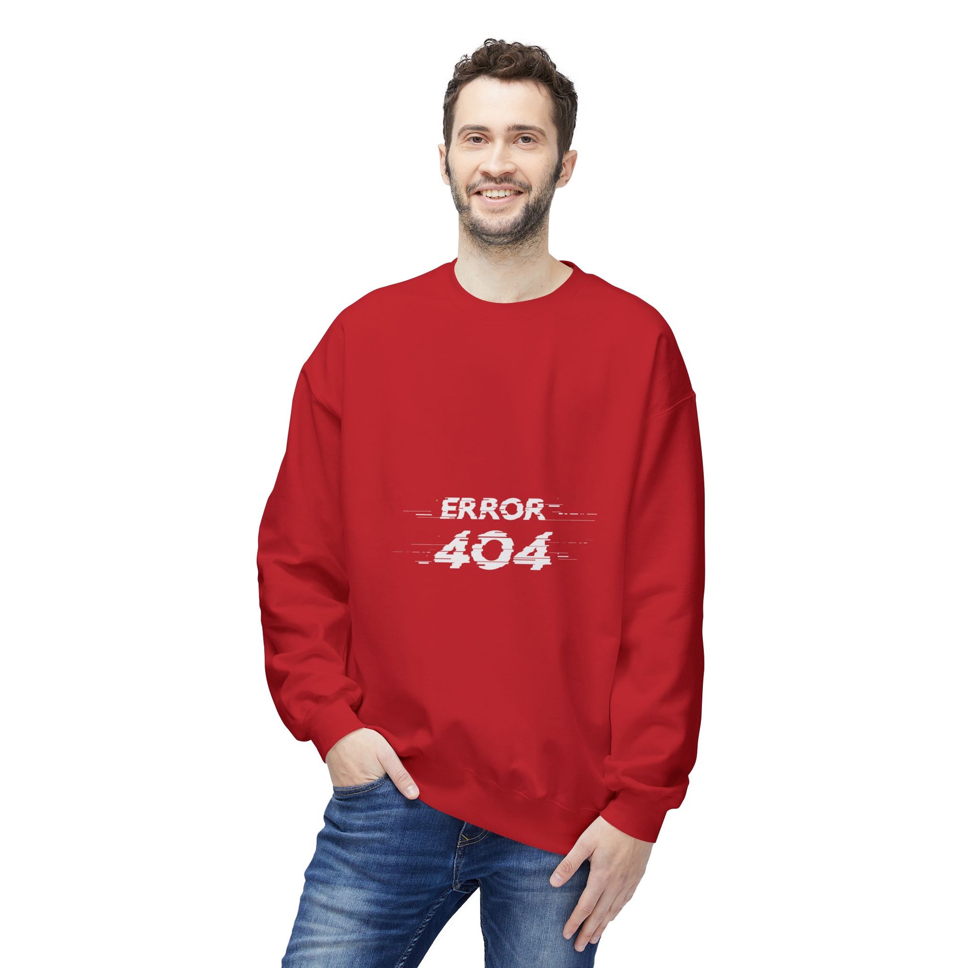 Error 404 Crewneck Sweatshirt, Funny Gift for Tech Lovers, Unisex Fleece Sweater, Casual Outfit, Geeky Humor Clothing