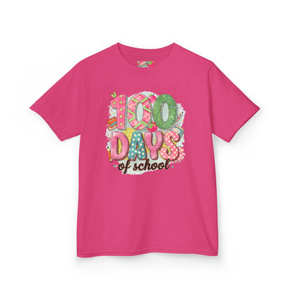 Kids 100 Days of School Tee, Fun t-shirt for kids, Milestone celebration shirt, Perfect for school events, Unique kids' apparel Heliconia