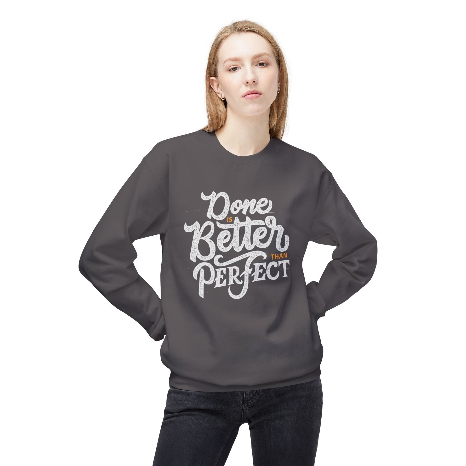 Motivational Fleece Sweatshirt: Cozy Crewneck, Perfect for Self-Care Days, Gift for Friends, Inspirational Quotes, Peer Encouragement