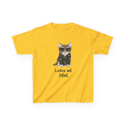 Cat Lover Kids Tee - "Leave Me Alone" Shirt, Funny Kids Apparel, Gift for Cat Lovers, Cute Cat Shirt for Kids, Animal Lover T-Shirt Daisy